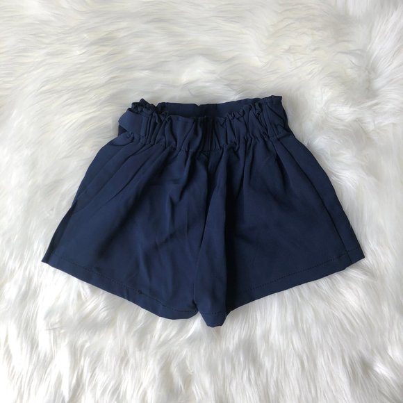 GIRL SKIRT SHORT SKORT NAVY BLUE WITH FLOWERS - Picture 2 of 3